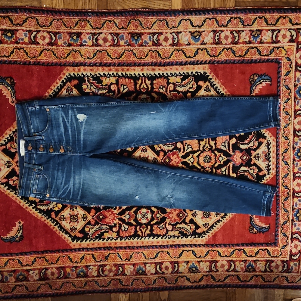 Madewell 10"rise Button-fly Skinny Jeans, Sz 26